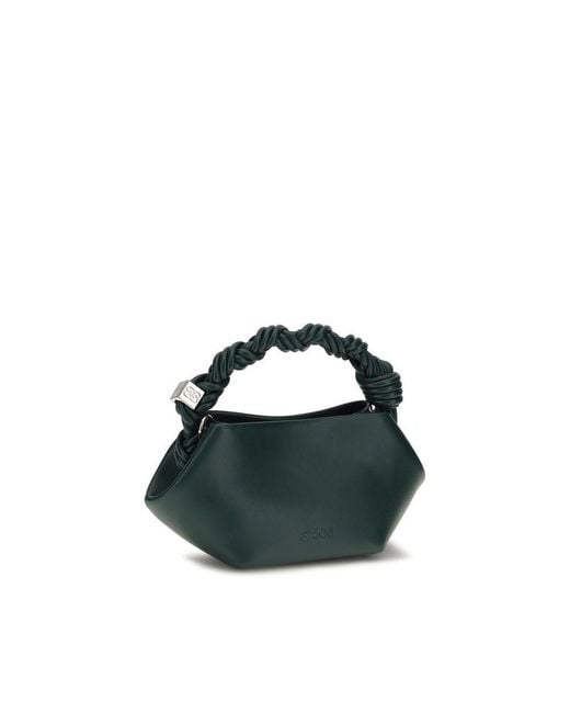 Ganni Black Bicolor Recycled Leather Shoulder Bag