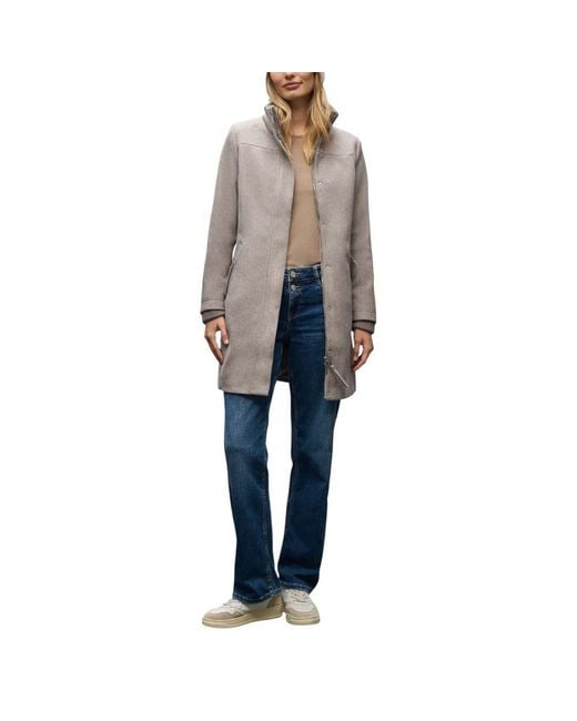 Street One Natural Gray Polyester Coat