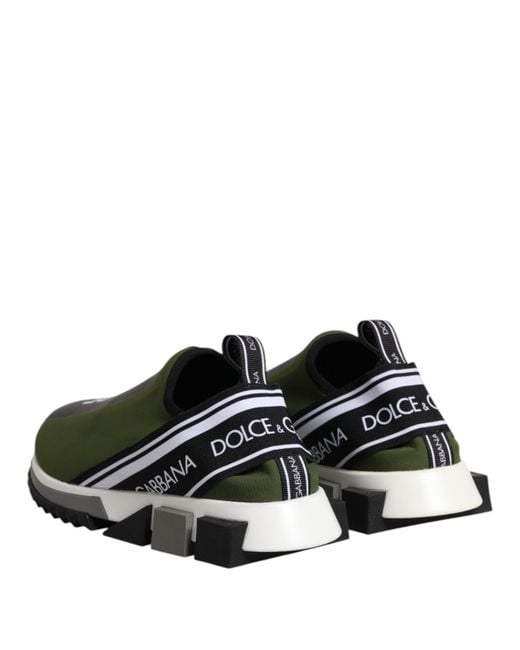 Dolce & Gabbana Green Slip On Sorrento Sneakers Shoes for men