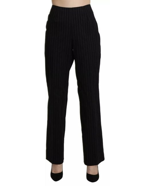 Bencivenga Black High Waist Straight Dress Trouser Pants