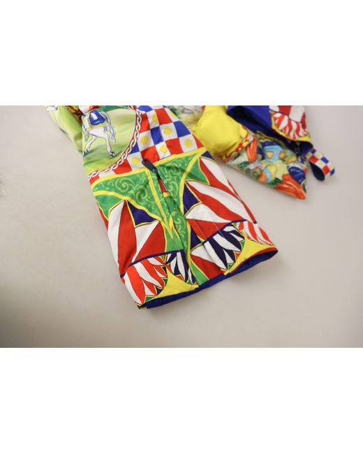 Dolce & Gabbana Orange Multicolor Printed Snow Trouser Pants