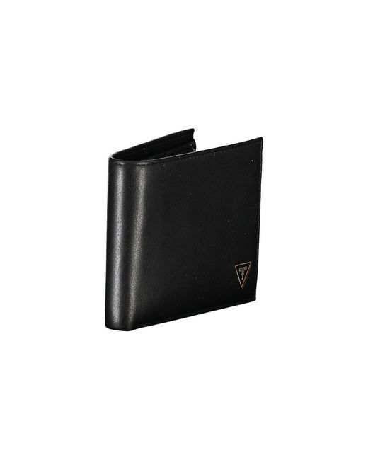 Guess Black Sleek Leather Bifold Wallet With Coin Purse for men
