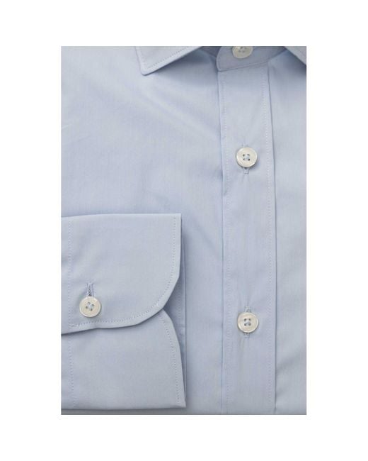Bagutta Light Blue Cotton Men Shirt for men