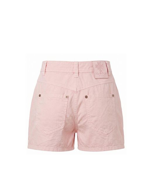 MR & MRS Pink Cotton Shorts
