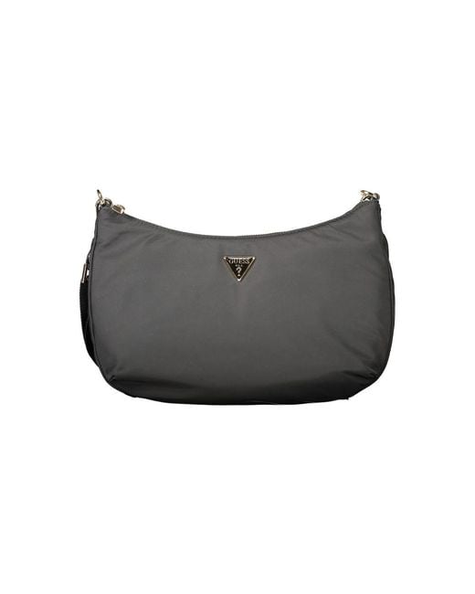Guess Gray Black Polyester Handbag