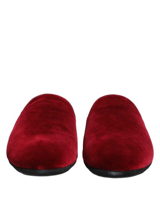 Dolce & Gabbana Red Suede Slides Flat Slipper Men Shoes for men