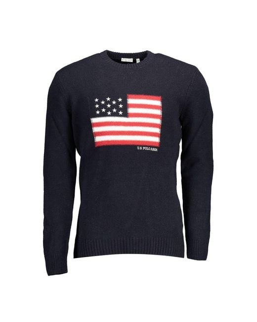 U.S. POLO ASSN. Blue Wool Men Sweater for men