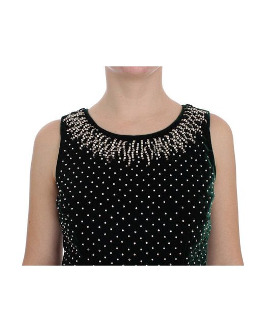 Dolce & Gabbana Black Velvet Crystal Long Maxi Dress