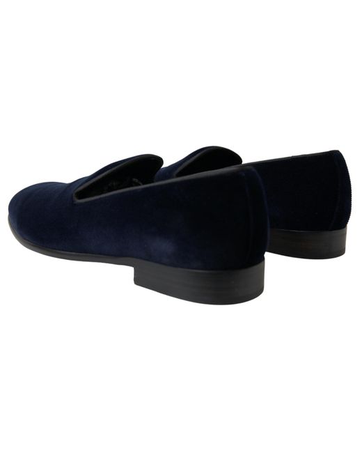 Dolce & Gabbana Black Elegant Velvet Loafers For for men