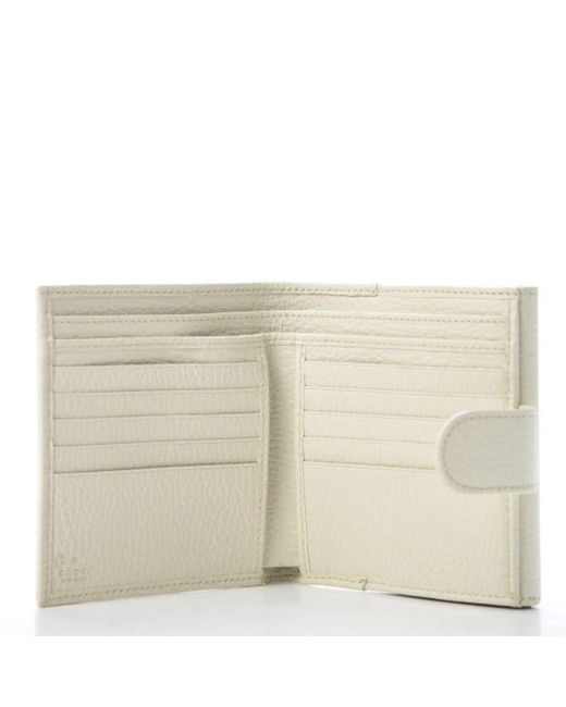 Gucci Natural Elegant Ivory Bifold Leather Wallet For