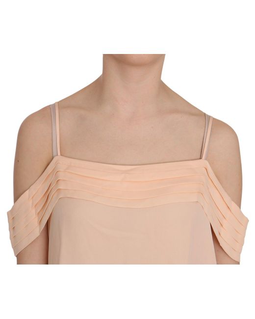 Alexander Wang Blue Orange Off Shoulder Strap Square Neck Top Blouse