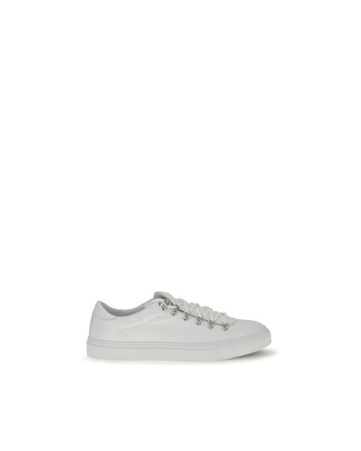 Diemme White Calf Leather Bos Taurus Athletic Sneakers for men