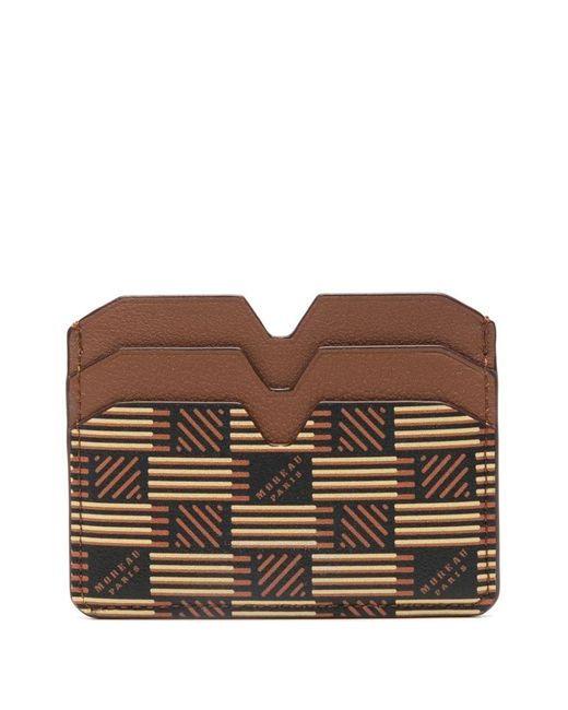 Moreau Black Logo-Stamp Leather Card Holder