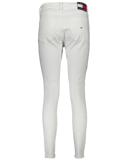 Tommy Hilfiger Gray White Cotton Jeans & Pant