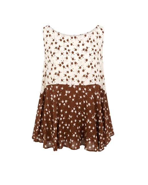 Trussardi Brown Viscose Tank