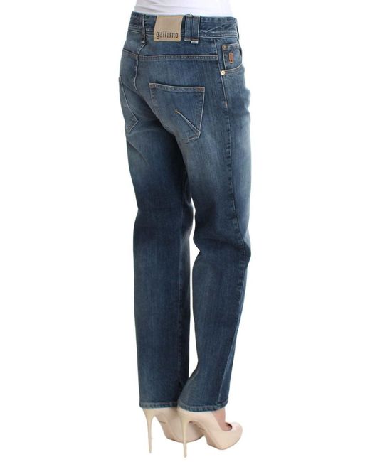 John Galliano Blue Wash Relaxed Fit Cotton Stretch Denim Jeans