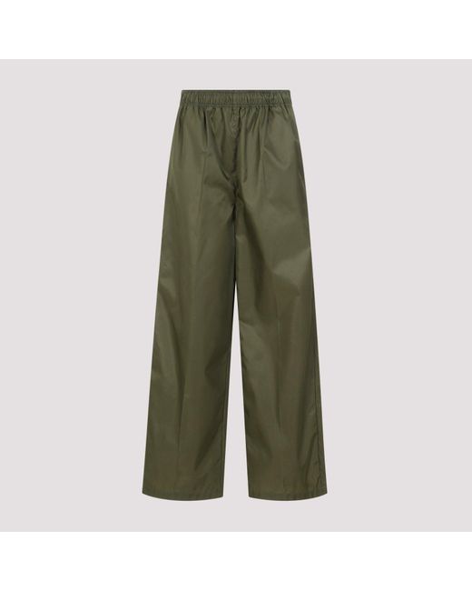 Prada Military Green Polyamide Trousers