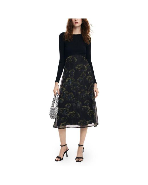 Desigual Black Polyester Casual Dress