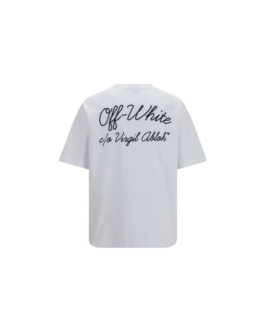 Off-White c/o Virgil Abloh Blue White Cotton T-shirt - L for men