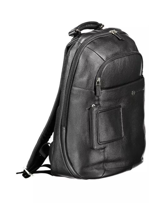Piquadro Black Nylon Backpack for men