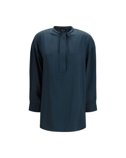 Giorgio Armani Blue Silk Blouse