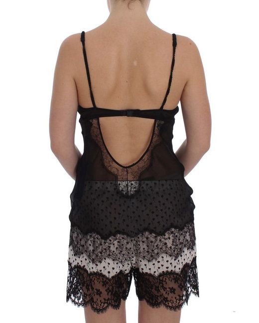 Dolce & Gabbana Silk Lace Babydoll Top Black Sig30084