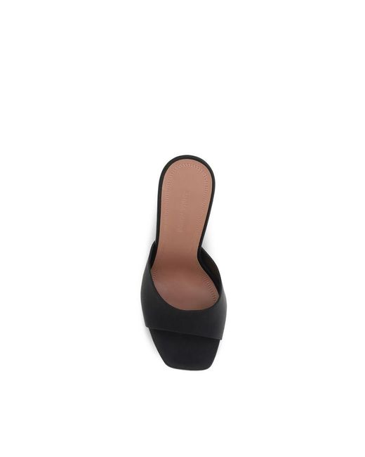 AMINA MUADDI Black Calf Leather Bos Taurus Platform Sandals