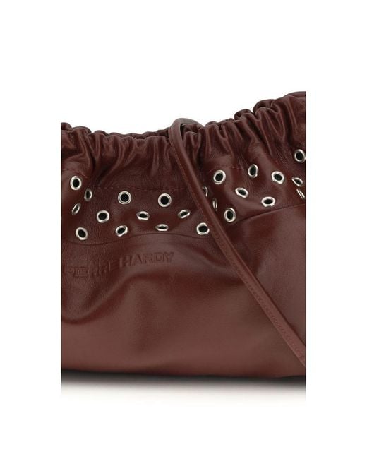 Pierre Hardy Brown Bordeaux Calf Leather Bos Taurus Clutch Bag