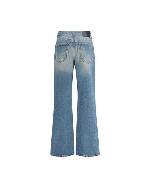 Haikure Blue Cotton Flared Jeans