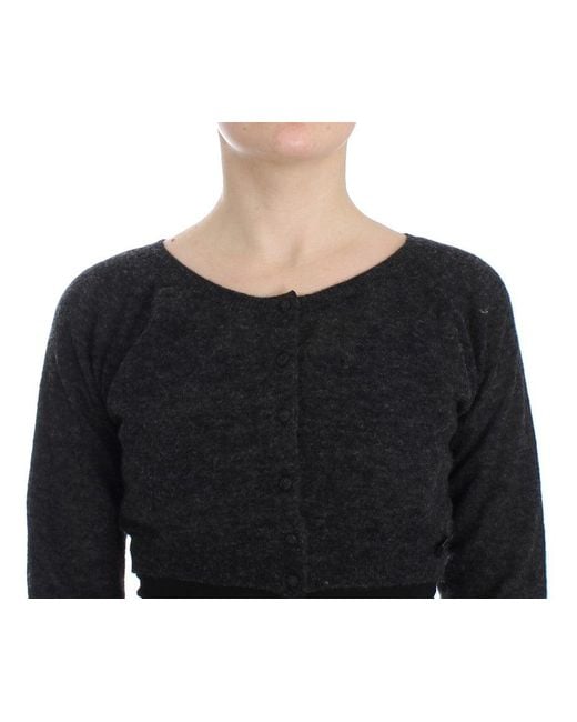 Ermanno Scervino Black Chic Cropped Alpaca Wool Sweater