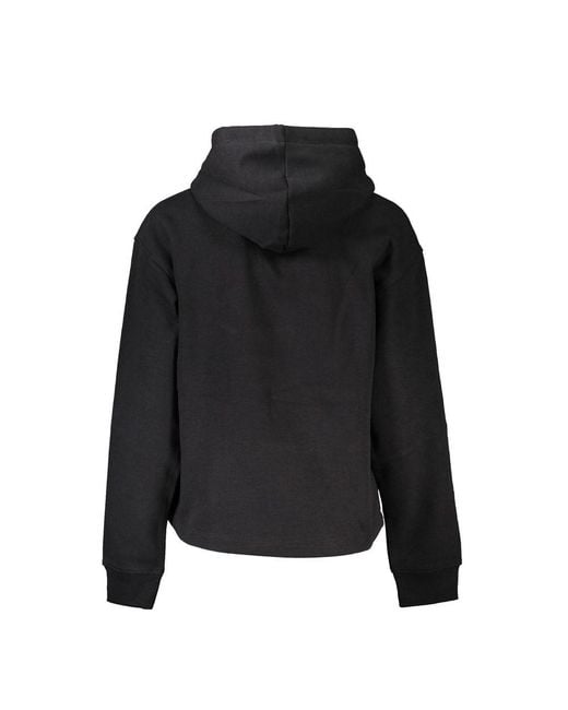 Calvin Klein Black Sleek Fleece-Lined Hooded Sweatshirt