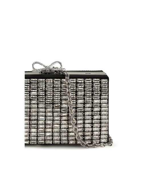 Self-Portrait Gray Glass Clutch Bag