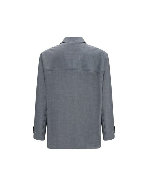 Brunello Cucinelli Blue Gray Wool Oves Aries Full for men