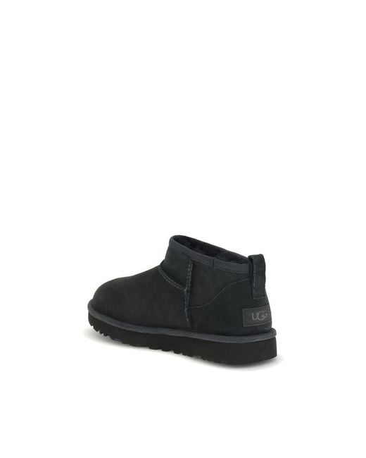 Ugg Black Suede Leather Ankle Boots