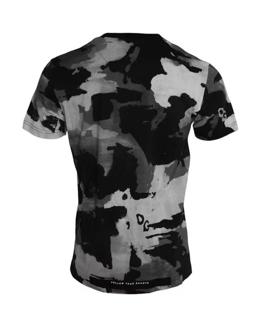 Dolce & Gabbana Gray Camouflage Round Neck T-Shirt for men