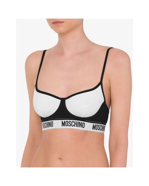 Moschino Black Multicolor Cotton Bra