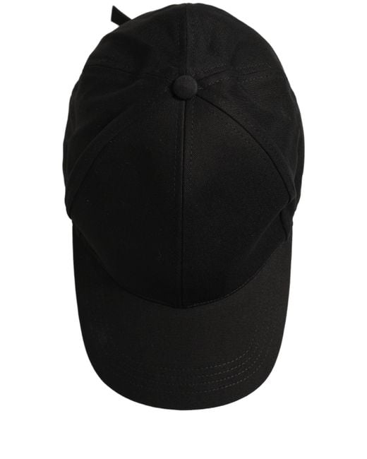 Dolce & Gabbana Men Black Cotton Baseball Capello 6 Panels Hat for men