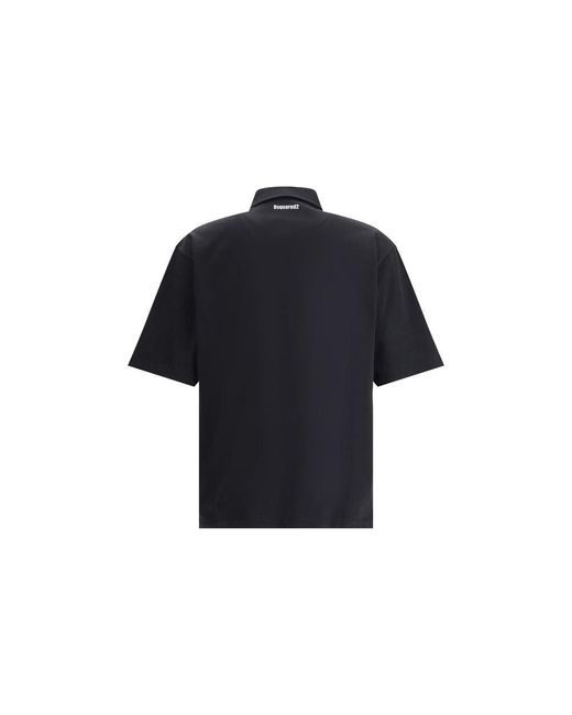 DSquared² Black Polo Shirt With Logo for men