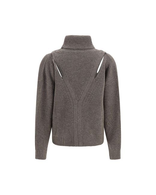 P.A.R.O.S.H. Gray Beige Wool Oves Aries Sweatshirt