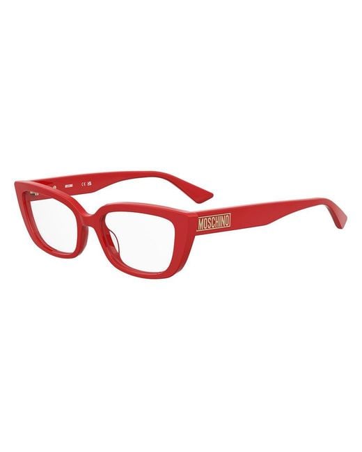 Love Moschino Red Multicolor Plastic Glasses (frames)