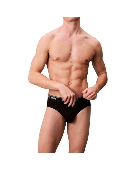 Calvin Klein Black Recycled Polyester Briefs for men