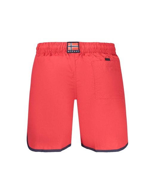 Norway 1963 Red Rosso Polyamide Men's Swim Shorts for men