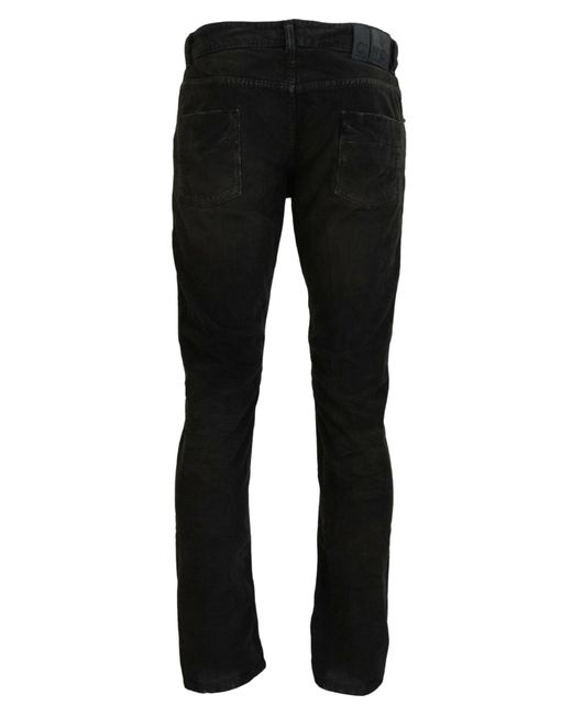 CoSTUME NATIONAL Black Gray Cotton Corduroycasual Jeans for men