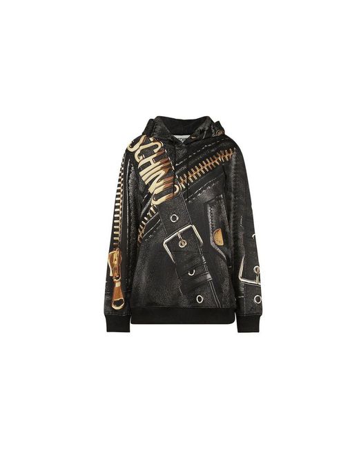Moschino Couture Black Moschino Marco Biker Hooded Sweatshirt