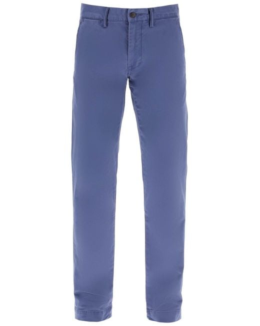 Polo Ralph Lauren Blue Chino Pants In Cotton for men