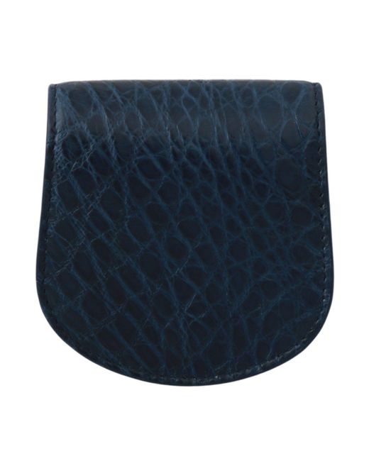 Dolce & Gabbana Blue Holder Pocket Wallet Exotic Skin Condom Case for men