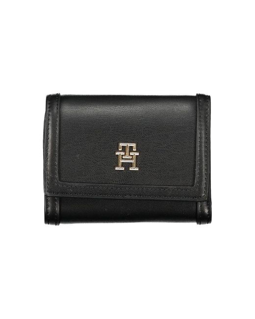 Tommy Hilfiger Black Sleek Double-Spaced Wallet With Logo