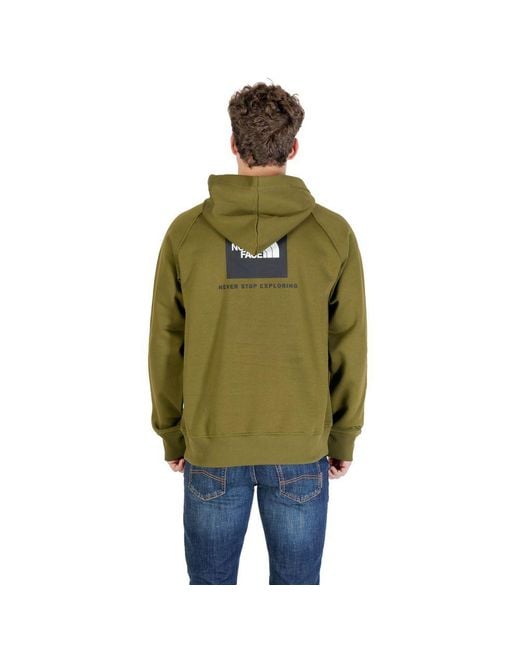 The North Face Green Bicolor Cotton Hoodie for men