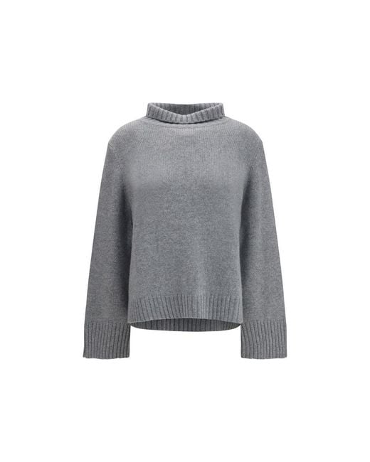 Allude Gray Cashmere Turtleneck