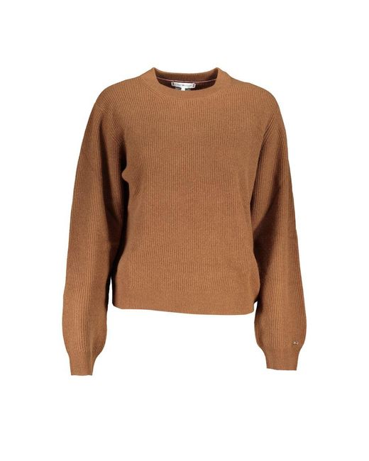 Tommy Hilfiger Brown Chic Long Sleeve Crew Neck Sweater
